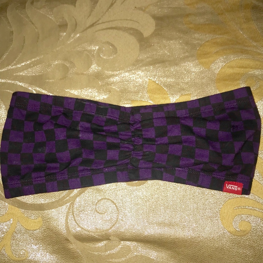 Vans purple & black checkered tube top